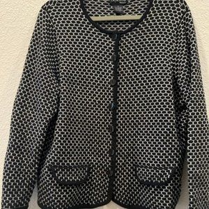 Style & Co, Black and White Cardigan Sweater 1X